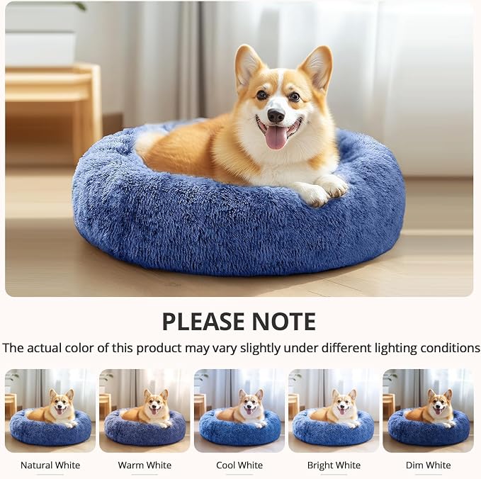 JOLLYVOGUE Calming Dog Beds Large Sized Dog, 36in Donut Washable Large Pet Bed - Image 6
