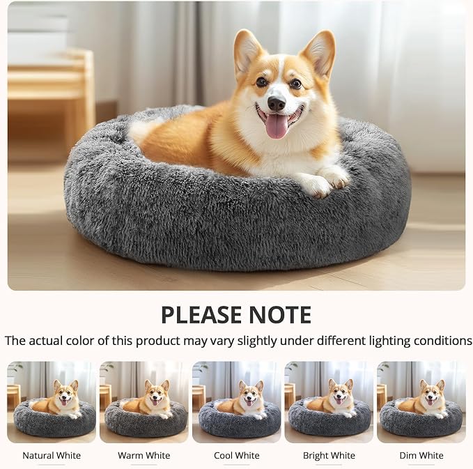 JOLLYVOGUE Calming Dog Beds Large Sized Dog, 36in Donut Washable Large Pet Bed - Image 6