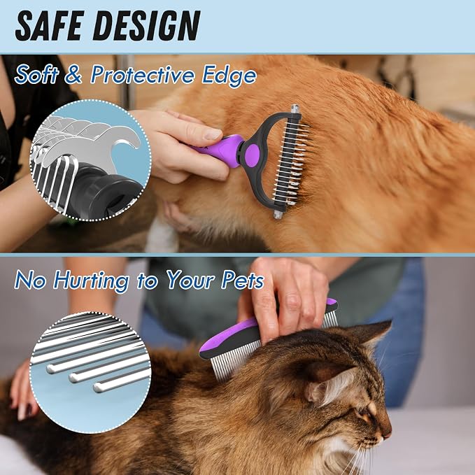Docrok Pet Grooming Brush and Metal Comb Combo - Image 4