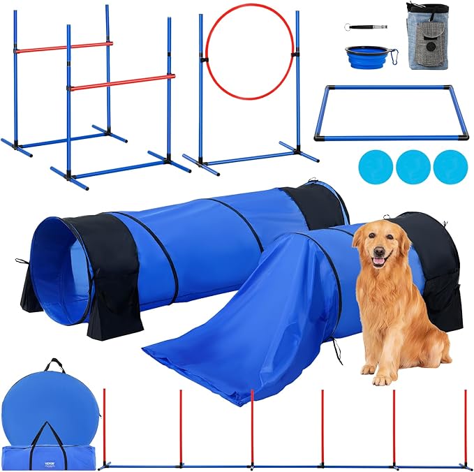 VEVOR Dog Agility Training Equipment, 2 Tunnels by VEVOR