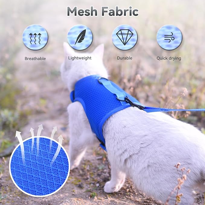 Kitty Harness and Leash for Walking Escape Proof Breathable Mesh Fabric - Image 4