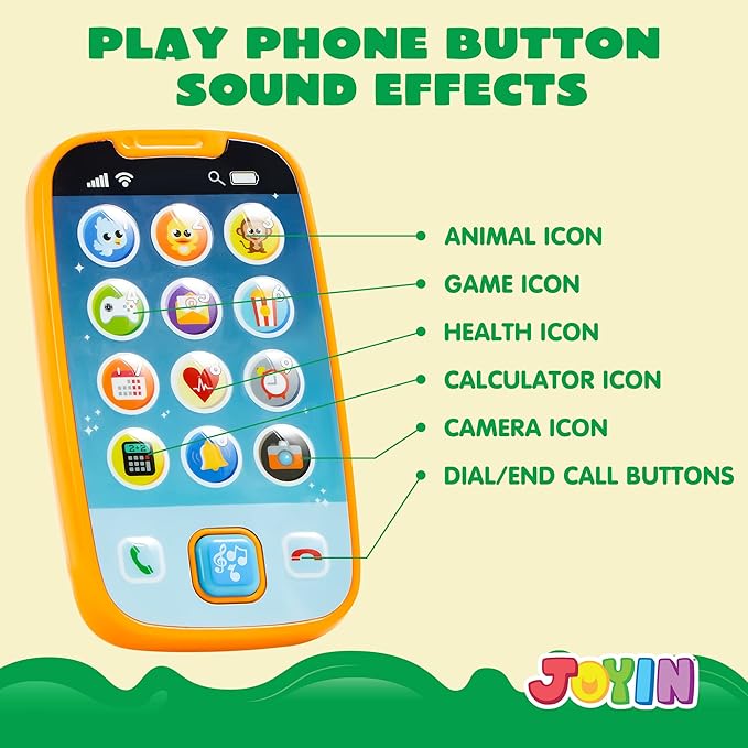 JOYIN Baby Toy Phone, Remote and Smartphone with Music, Fun Learning Musical Toys for Babies, Boys or Girls, Holiday Stocking Stuffers, Birthday Gifts for Kids, Gift for Christmas