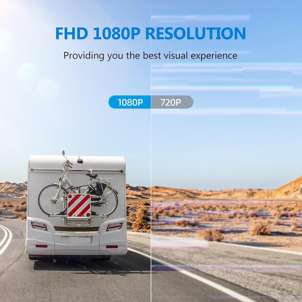 Magnetic Solar Wireless Backup Camera HD1080P 3 Mins DIY Installation DVR 7" IPS Monitor Rechargeable Reverse Camera System for Hitching Gooseneck Horse Trailer Fifth Wheels/Car RV Camper AP7