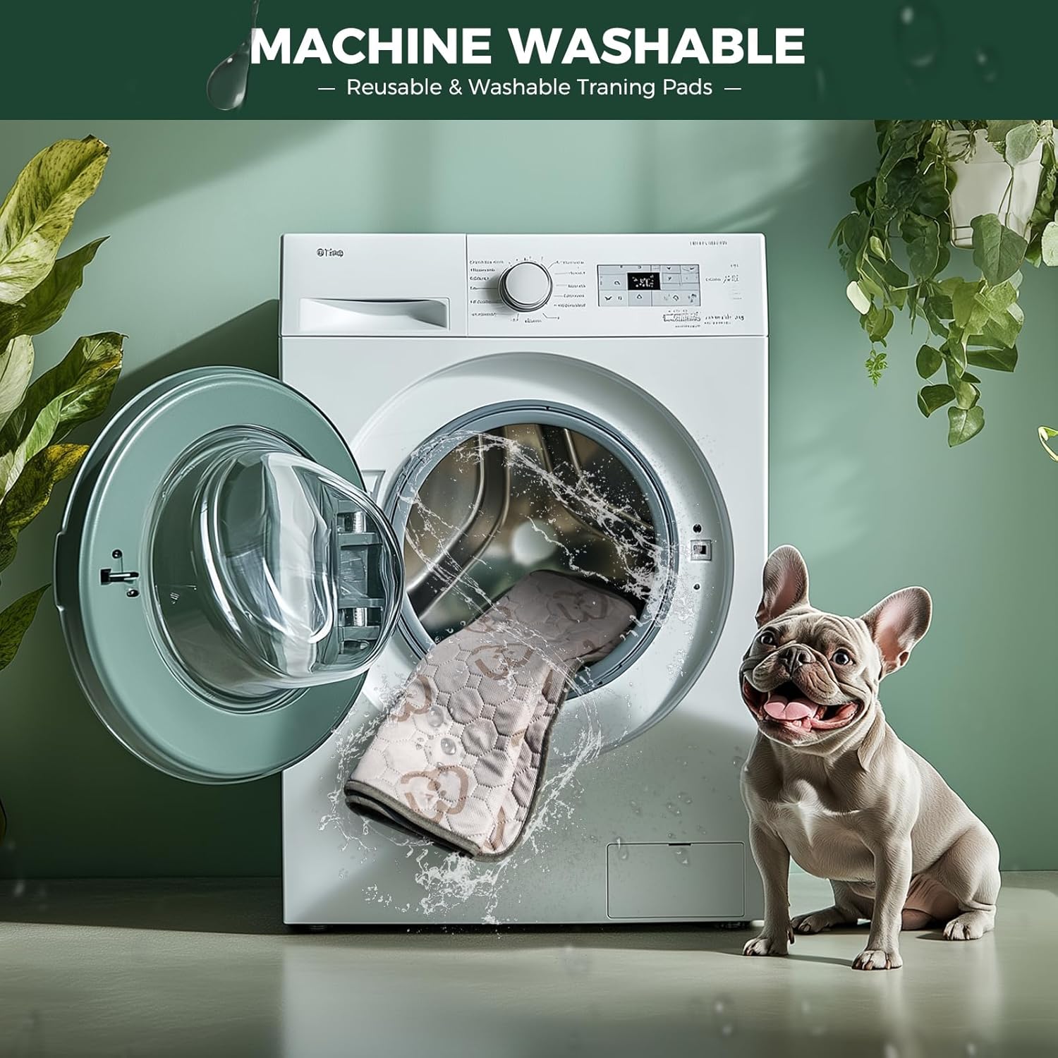 FXW Washable Pee Pads for Dogs, Puppy Pads with Super Absorbent, Specifically Designed for 18inch Cages, 17" × 11" Rectangle, Khaki, 1 Pack