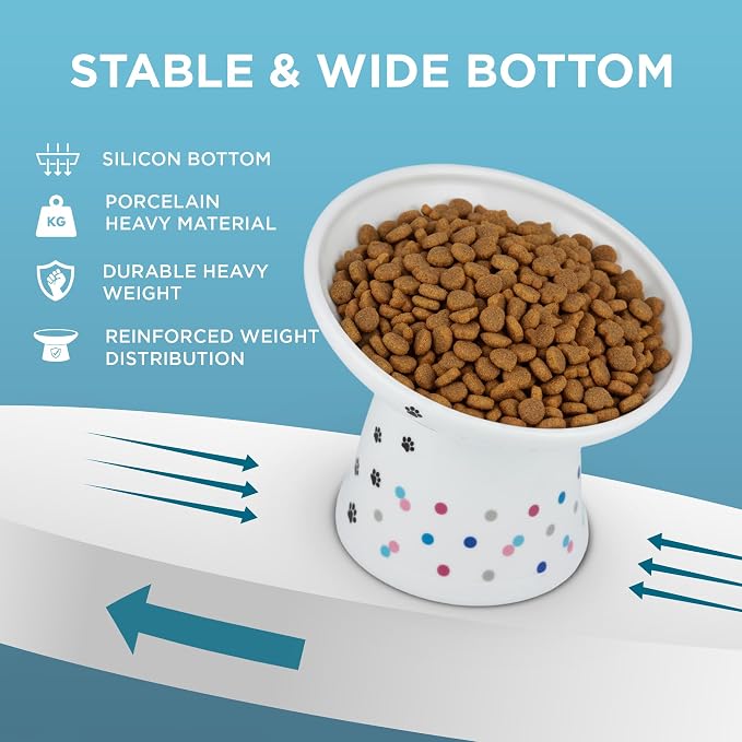 Necoichi Elevated Cat Food Bowl, Whisker-Friendly, Dishwasher & Microwave Safe - Image 6
