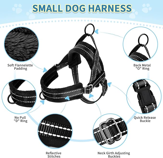 SlowTon No Pull Small Dog Harness and Leash Set, Puppy Soft Vest Harness Neck & - Image 6
