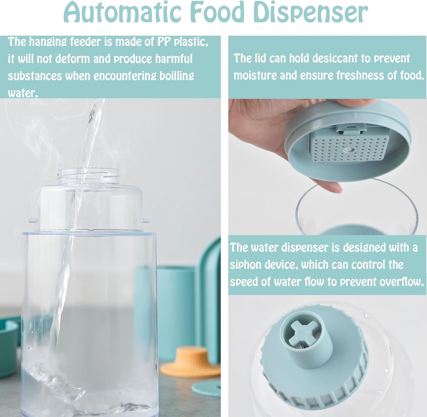 Hanging Automatic Rabbit Food Water Dispenser, Auto Dog Kennel Water Dispenser 35OZ Gravity Bunny Feeder, Dog Cage & Crate Water Dispenser for Rabbit Guinea Pig Hedgehog Ferret Kitty Puppy