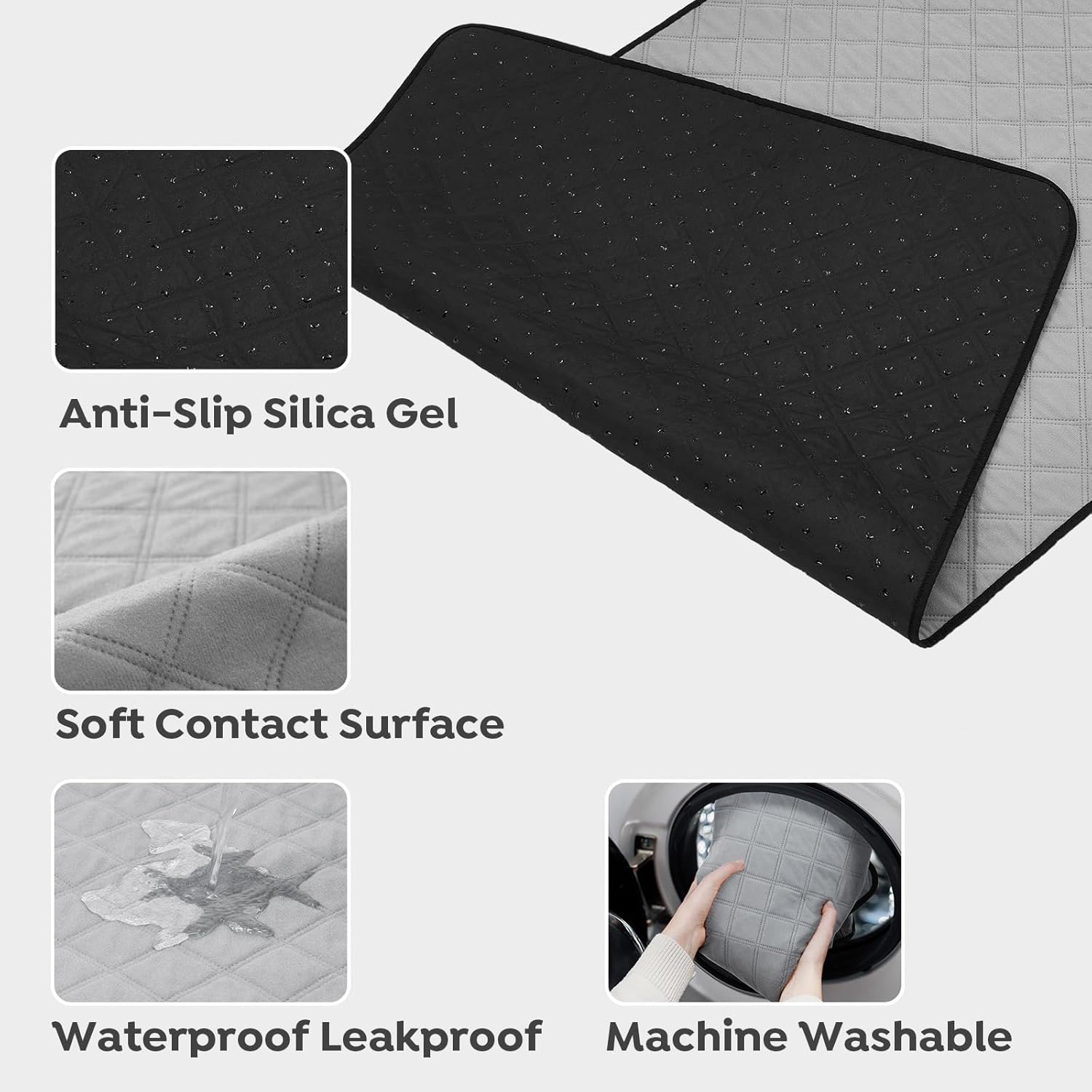 Veehoo Original Outdoor Elevated Dog Bed, Cooling Raised Dog Cot for Large Dogs, Portable Standing Pet Hammock Platform with Washable Breathable Mesh, No-Slip Feet, 43" x 30", Black Silver
