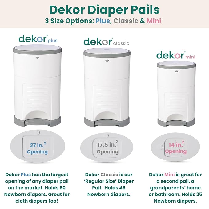 Diaper Dekor Plus Hands-Free Diaper Pail | Largest & Easiest to Use | Just - Image 5