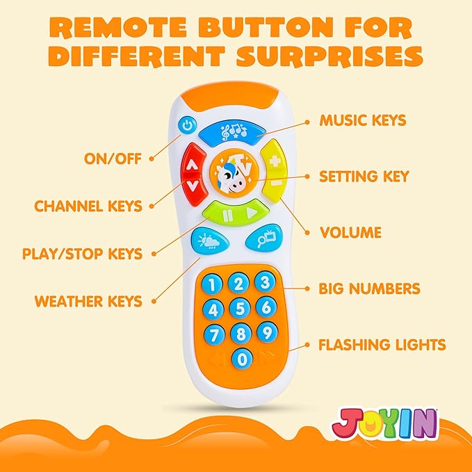 JOYIN Smartphone Toys for Baby, Remote Control Baby Phone with Music, Learning Toy, Birthday Gifts for Infants, Kids, Boys and Girls, Gift for Christmas