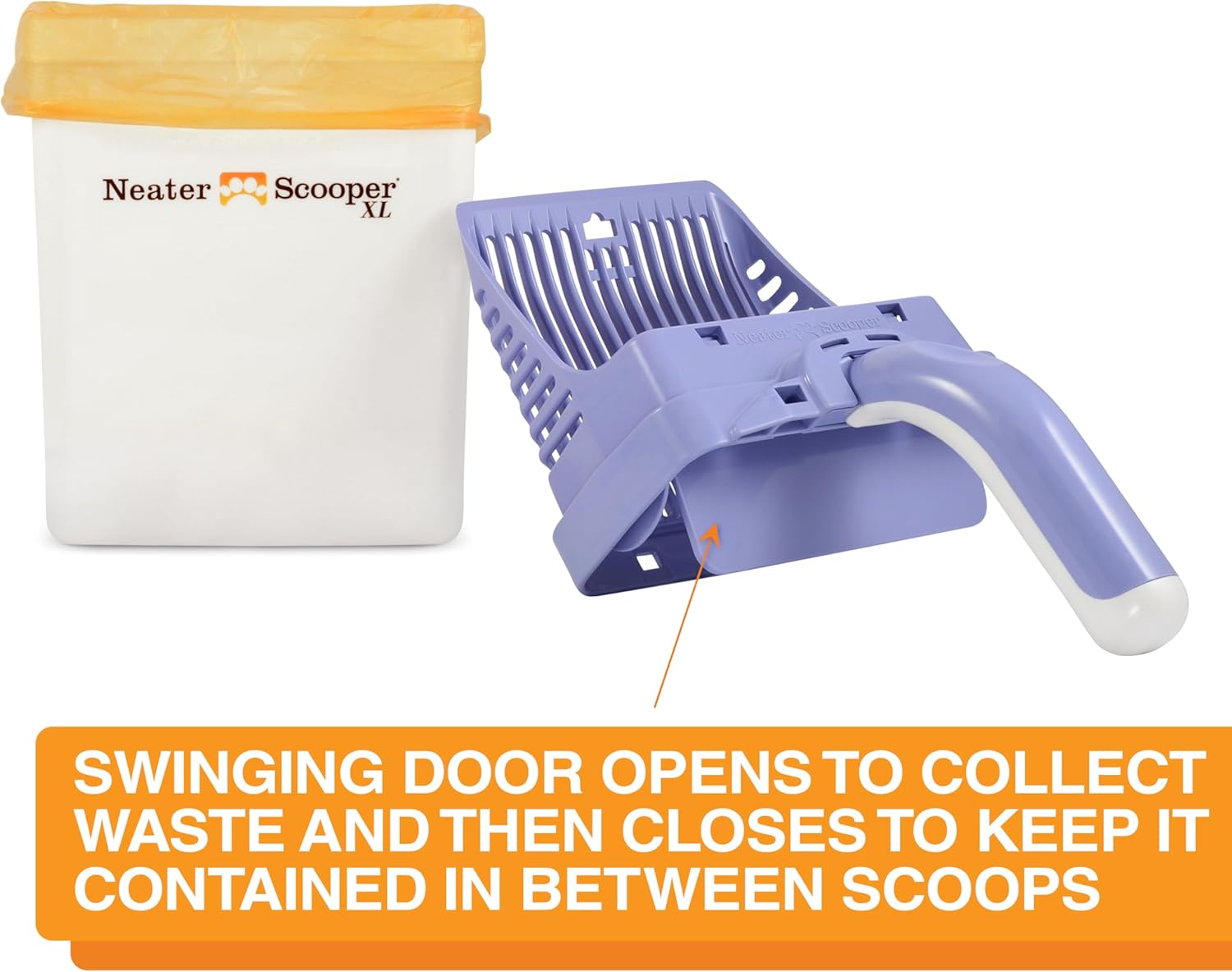 Neater Pet Brands Neater Scooper XL Cat Litter Scoop, 195 Refill Bags – Extra-Large Capacity Mess-Free Cat Litter Scooper with Bag for Large & Multiple Cats, Spill-Proof Litter Box Scooper with Holder