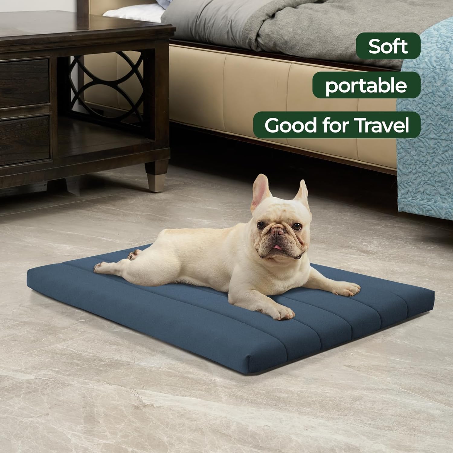 BALANCE Dog Crate Bed, Orthopedic Dog Bed Pad with Waterproof Liner, Washable Crate Foam Pet Mat for Large, Medium, Puppy Dogs Breeds, Periscope, 30"x19"x1.6"