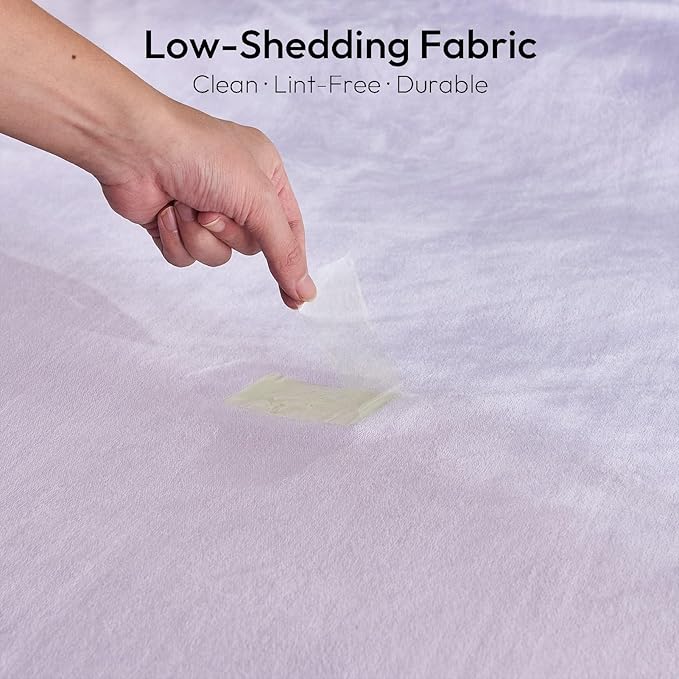 NANPIPER Warm Sherpa Blanket Queen Size for Bed, Soft Fleece for Winter, Fuzzy Plush Throw Gift for Women, Lavender 90x90 Inches