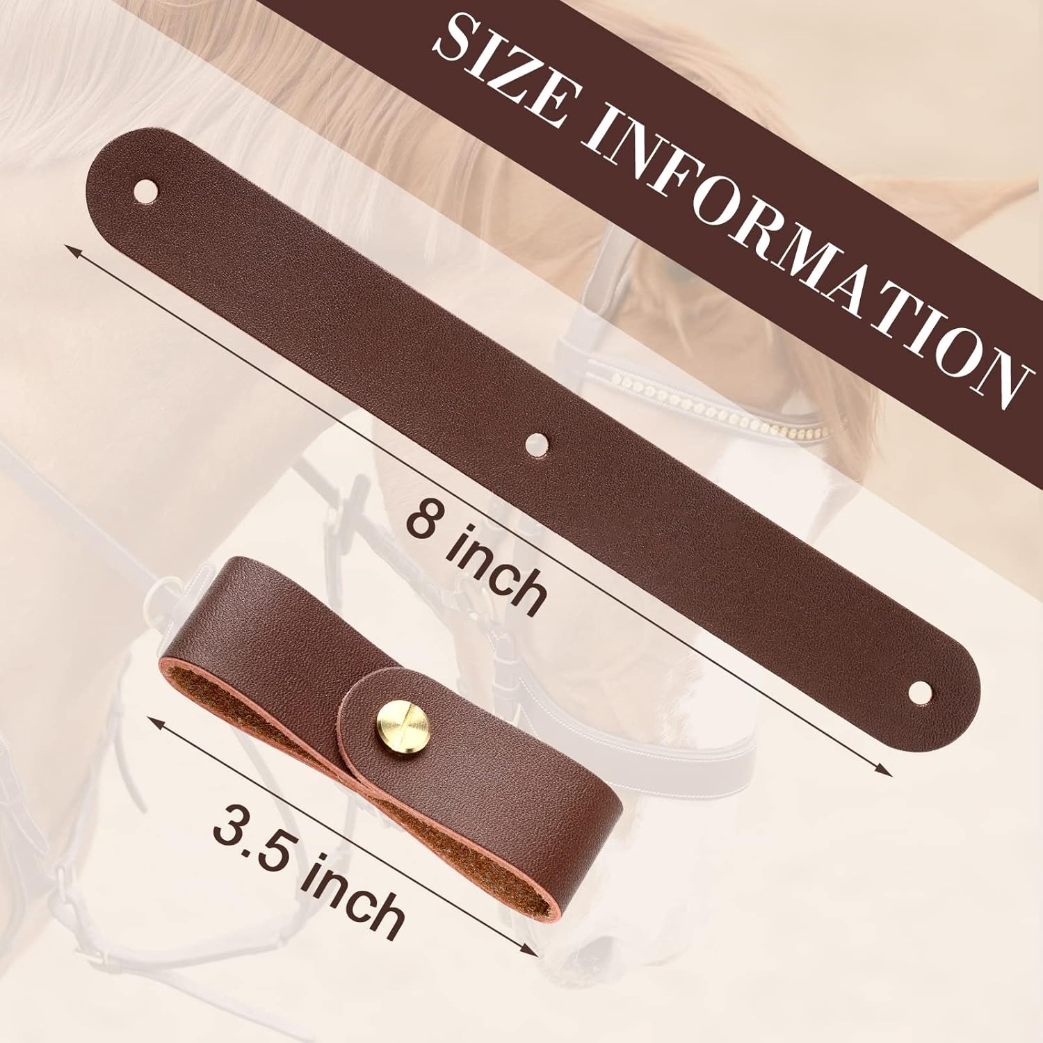 Chunful 6 Pcs Halter Breakaway Replacement Strap Breakaway Halter Replacement Straps Horse Leather
