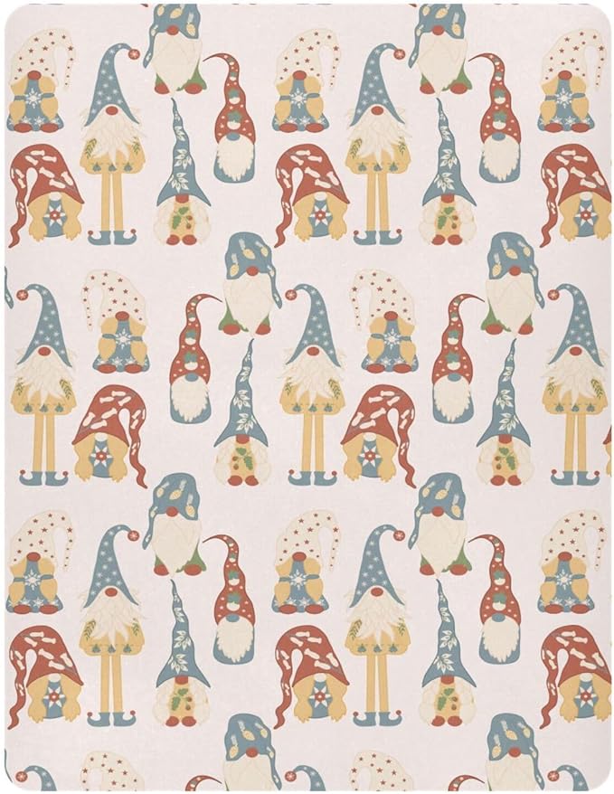 Colorful Gnomes Crib Sheets Soft Breathable Fitted Baby Playard Sheets Mattress Cover for Girl Boys, 39" x 27" x 5"