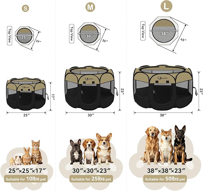 Siedihit Puppy Playpen for Small Dog Cat, Dogs Tent Crate Cage Indoor/Outdoor - Image 2