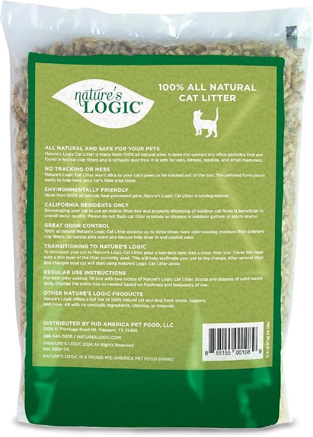 Nature's Logic 100% Natural Pine Pellet Cat Litter - Image 4