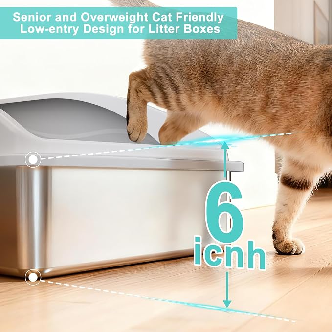 AIPERRO Stainless Steel Litter Box Extra Large - Image 4