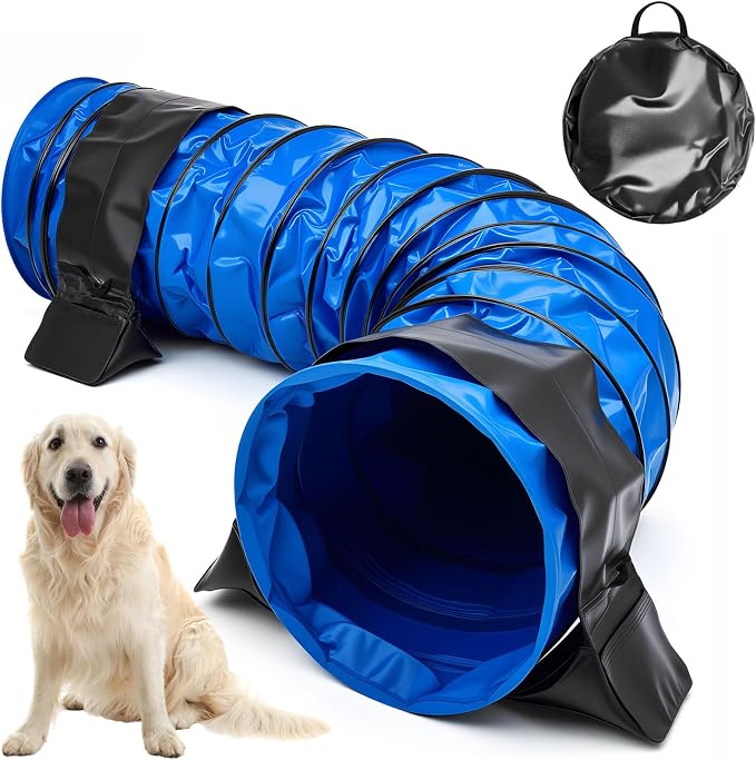 Briwooody 24 in 10 Foot PVC Dog Agility Tunnel by Briwooody