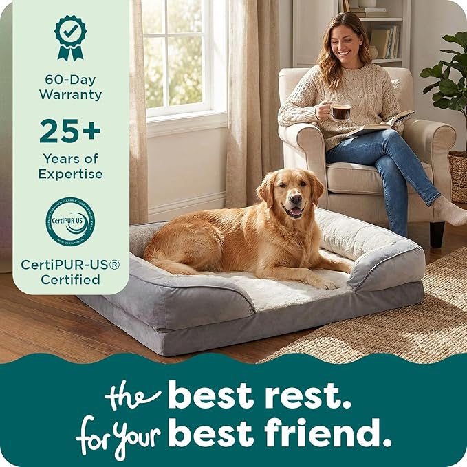 Furhaven Orthopedic Dog Bed for Large Dogs w/ Removable Bolsters & Washable - Image 9