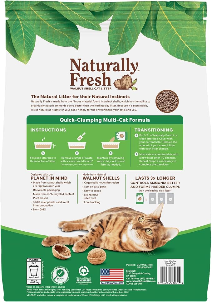 Naturally Fresh Cat Litter Made from Walnut Shells, Quick-Clumping, Easy - Image 5