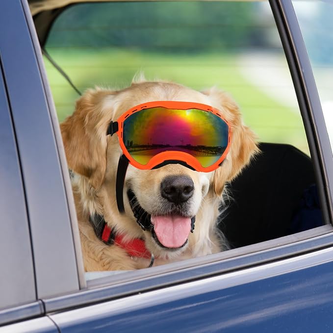 Dog Goggles for Large Dogs, UV Wind Dust Fog Protection, Soft Frame Adjustable - Image 6