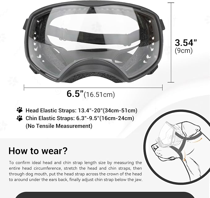 Namsan Clear Dog Goggles for Large Dogs, Wide Eyecup & Soft Frame, Anti-UV - Image 6