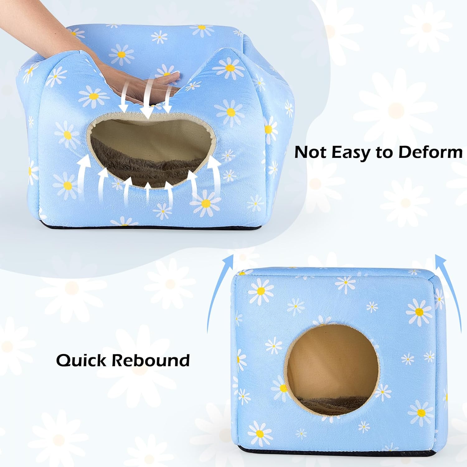 Bienbee Guinea Pig Hideout, Washable Guinea Pigs House Cozy Guinea Pigs Bed for Small Pet Bunny/Rabbit/Hamster/Chinchilla Guinea Pig Accessories Daisy