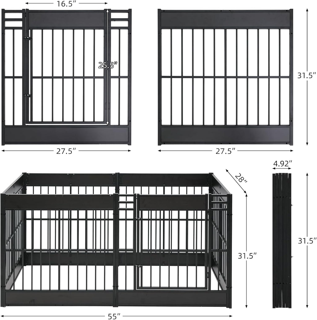 Dog Playpen, 31.5" Height Dog Pen Indoor, Heavy Duty, Safe and Sturdy, Furniture Style Puppy playpen