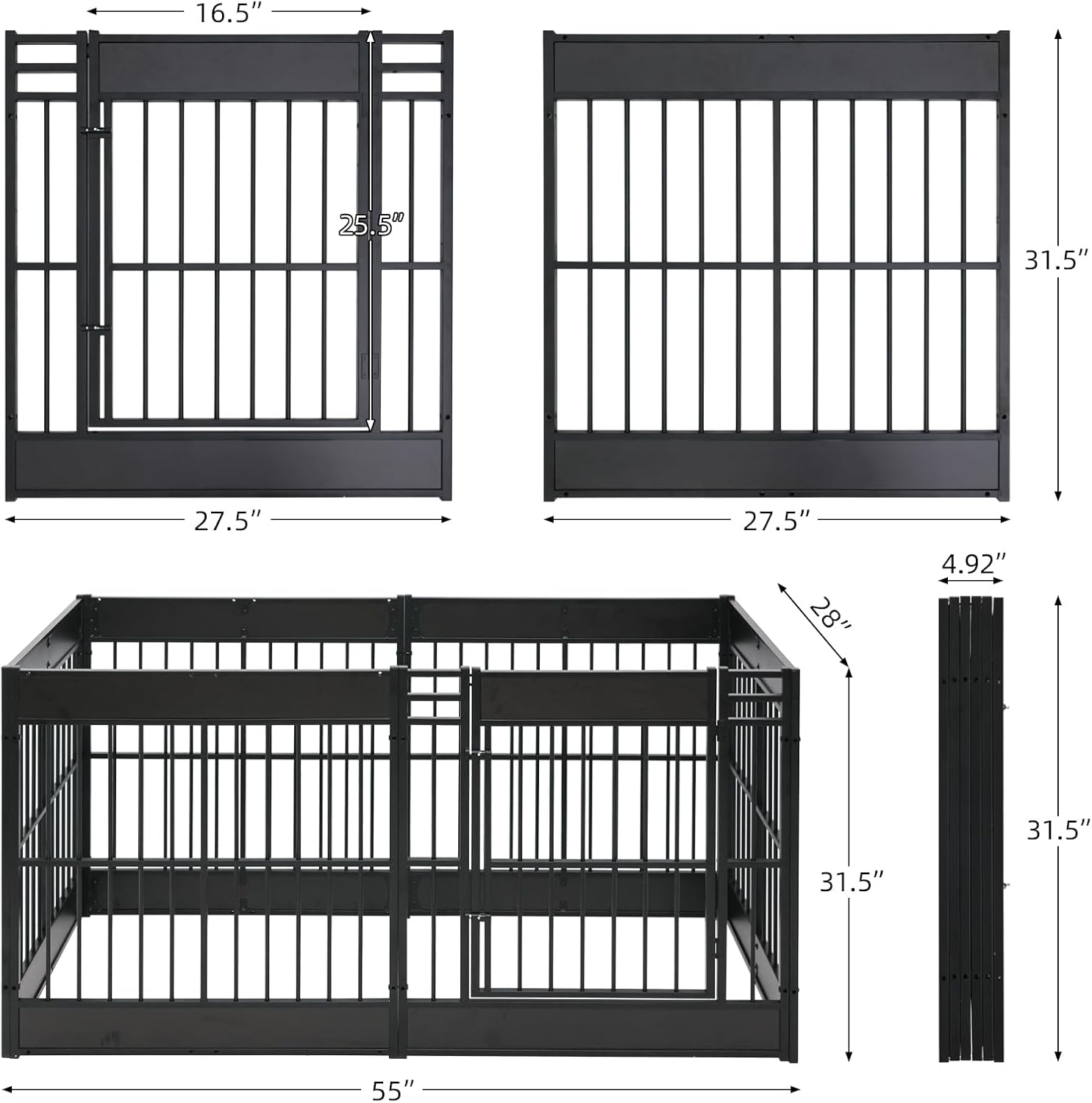 Dog Playpen, 31.5" Height Dog Pen Indoor, Heavy Duty, Safe and Sturdy, Furniture Style Puppy playpen