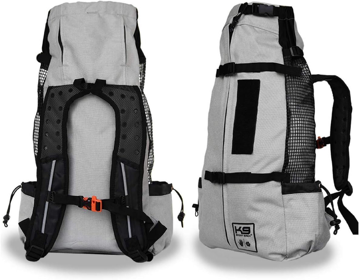 K9 Sport Sack Air 2 - Medium, Light Grey - Ideal for Dogs with 17-19” Back Length - Durable, Breathable Backpack-Style Carrier - Perfect for Walks, Short Hikes & Public Transportation