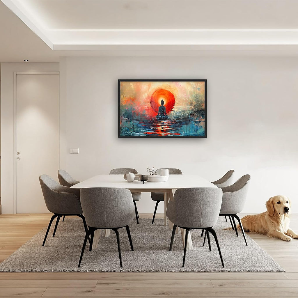 Quorin Buddha Large Wall Art Abstract Zen Pictures Spiritual Meditation Wall Decor Yoga Spa Canvas Print Painting Artwork for Bathroom Living Room Bedroom 36L x 24W