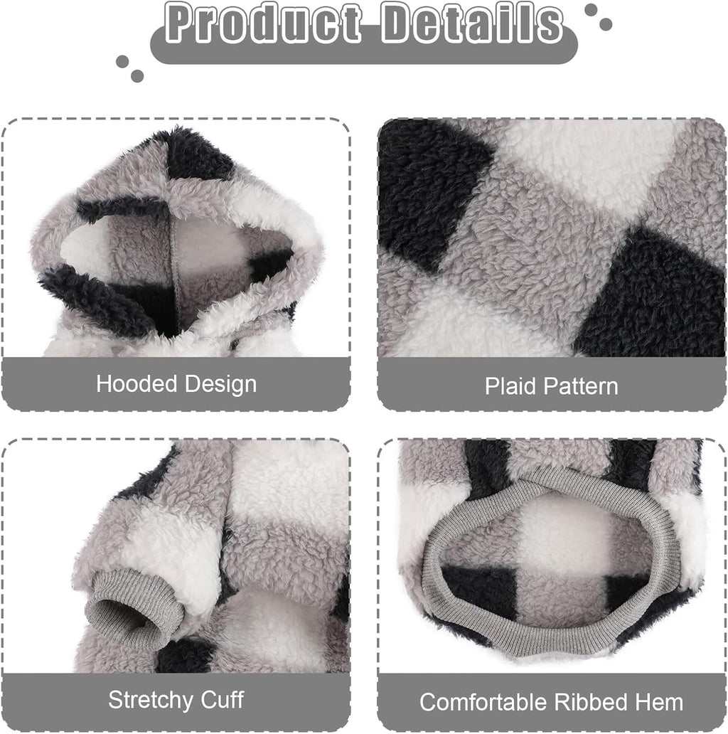 Small Dog Sweater for Dogs Hoodies, Winter Clothes Boy Girl Male Female, Warm XS Fleece Hoodies Pet Coat Apparel Outfit(XS, Black)