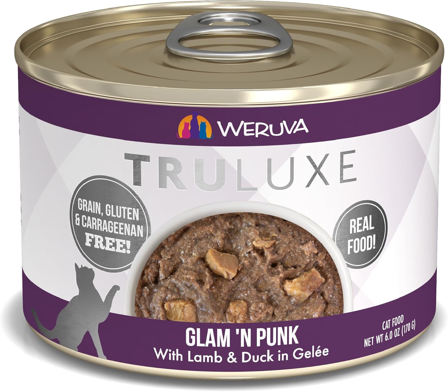 Weruva TruLuxe Cat Food, Glam 'N Punk with Lamb & Duck in Gelée, 6oz Can (Pack of 24)