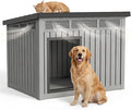 DRATO Large Dog House, Weatherproof Resin Large Dog House Outdoor by DRATOprovidesawarmandcozy