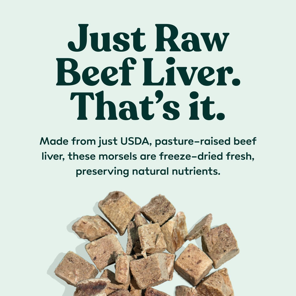 Little Hunter Freeze Dried Dog Treats - Beef Liver - Raw Single Ingredient Beef Liver Dog Treats for Snacks, Training, Dog Food Toppers - All Natural, Healthy Dog & Puppy Treats, 2 oz