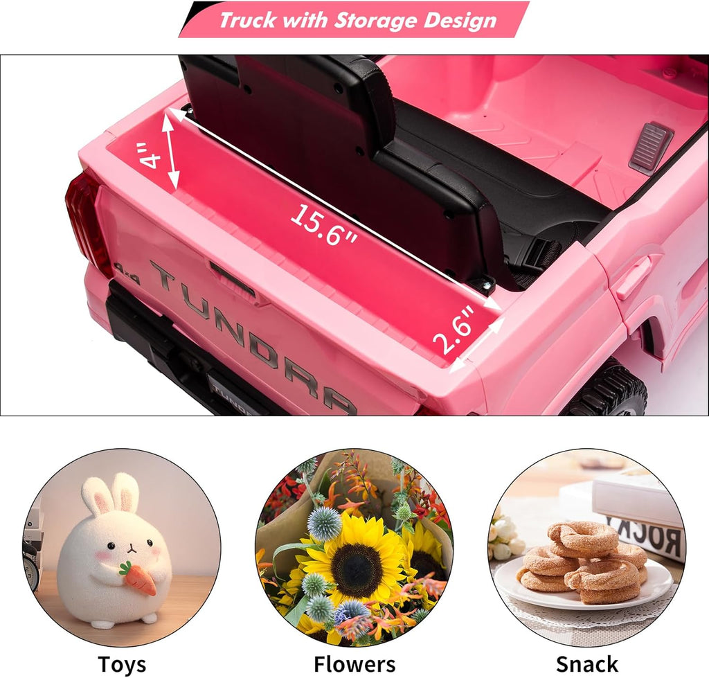 Electric Car for Kids, Licensed Toyota Tundra 12V Electric Truck, Off-Road Kids Car w/Remote, Spring Suspension & 3 Speeds, LED Headlights, Ride-On Toys for Boys/Girls