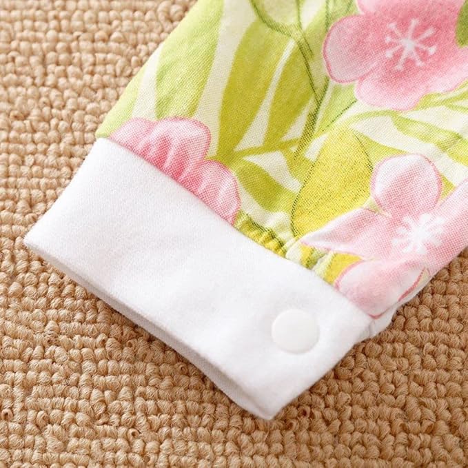 Cute Giraffe + Zebra With Floral Print Long Sleeve Baby Girl Clothes White Jumpsuit baby girl bodysuit