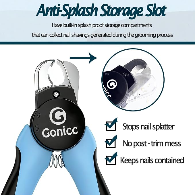 gonicc LED Pet Nail Clippers for Dogs & Cats, Light-Up Dog Nail Trimmer - Image 4