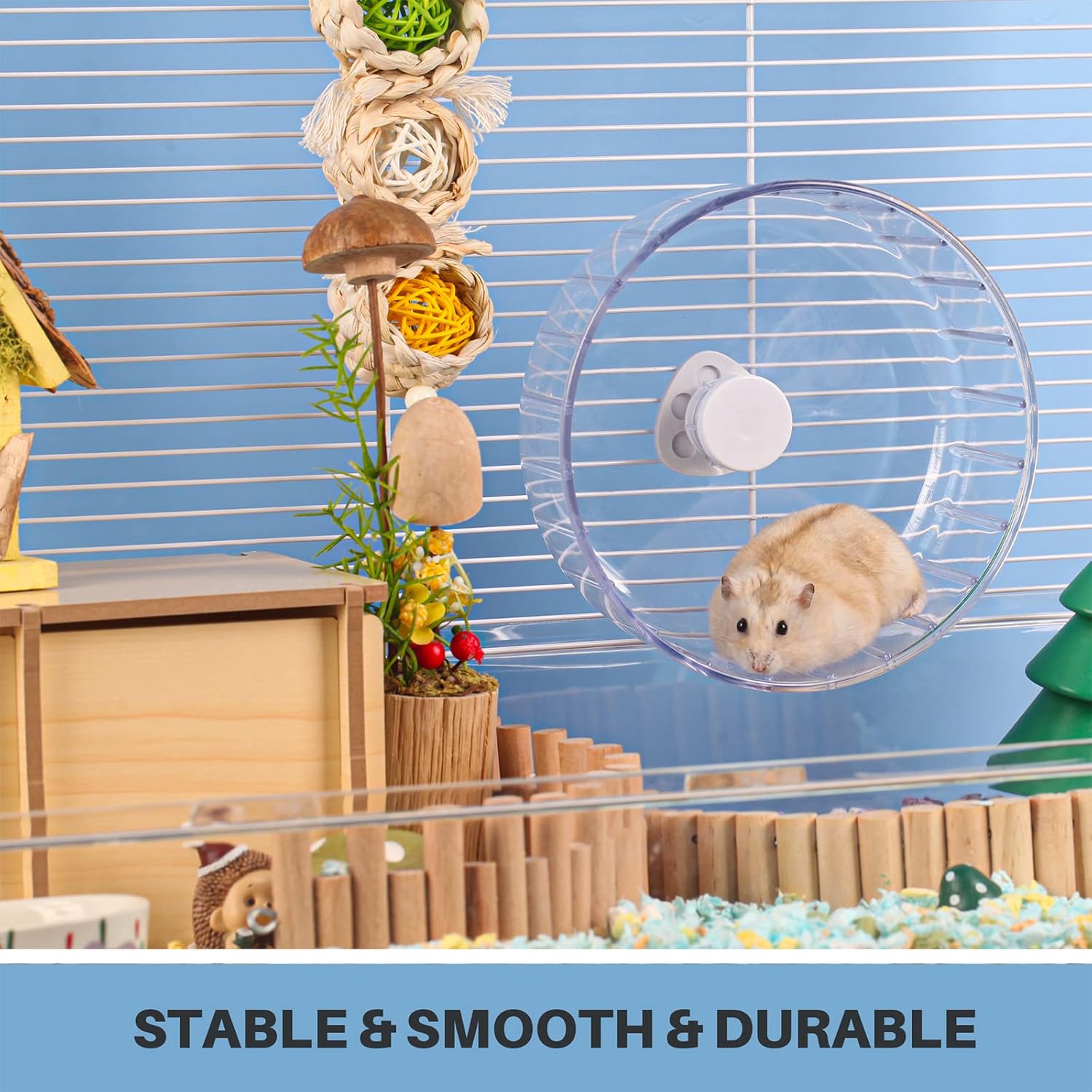 BUCATSTATE Hamster Wheel Silent, 5.5in Exercise Running Whees Quiet Spinner Mouse Wheels for Gerbil Dwarf Syrian Hamster Rat Mice