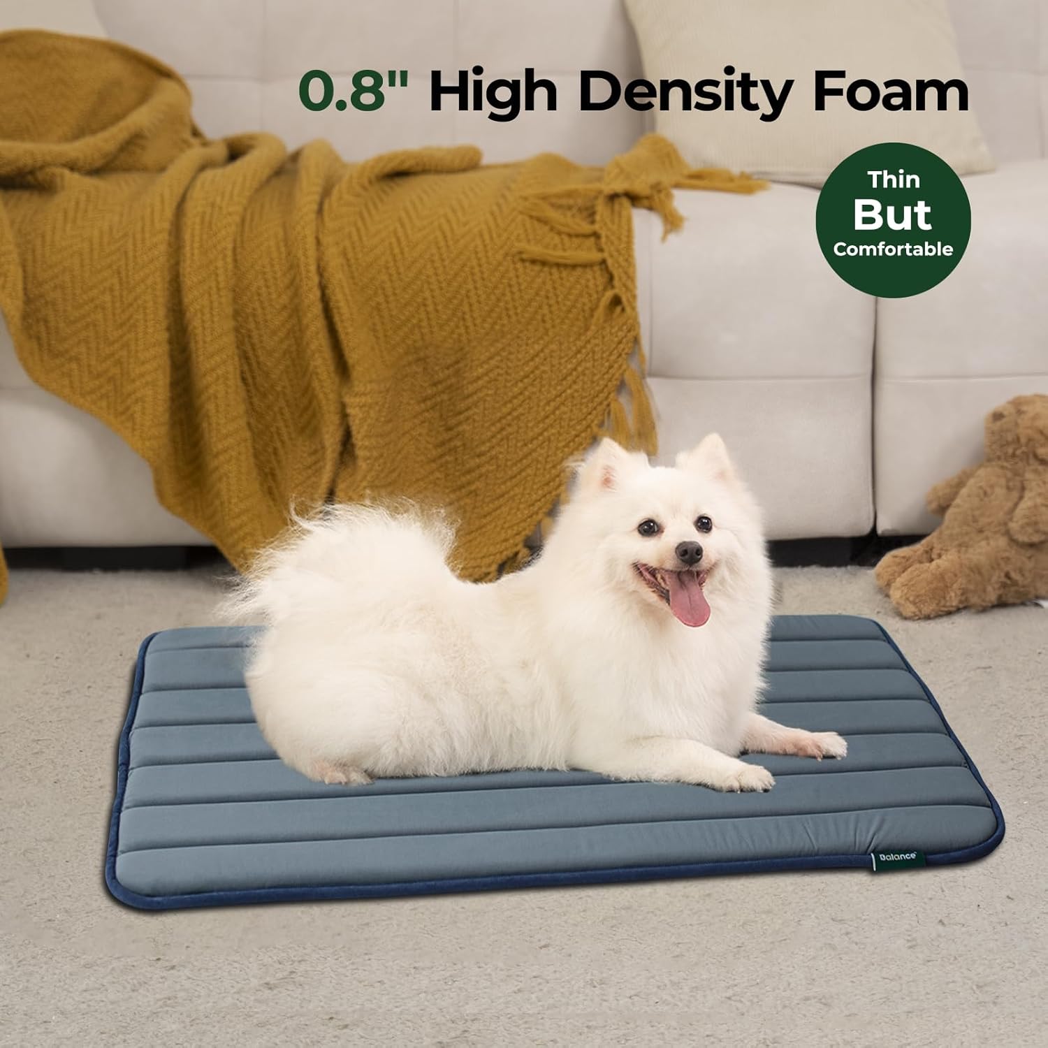 BALANCE Dog Crate Pad, Dog Foam Crate Mat Kennel Pad, Washable Water-Resistant Pet Bed Flat Dogs Cage Mat for Large Dogs, 2 Packs