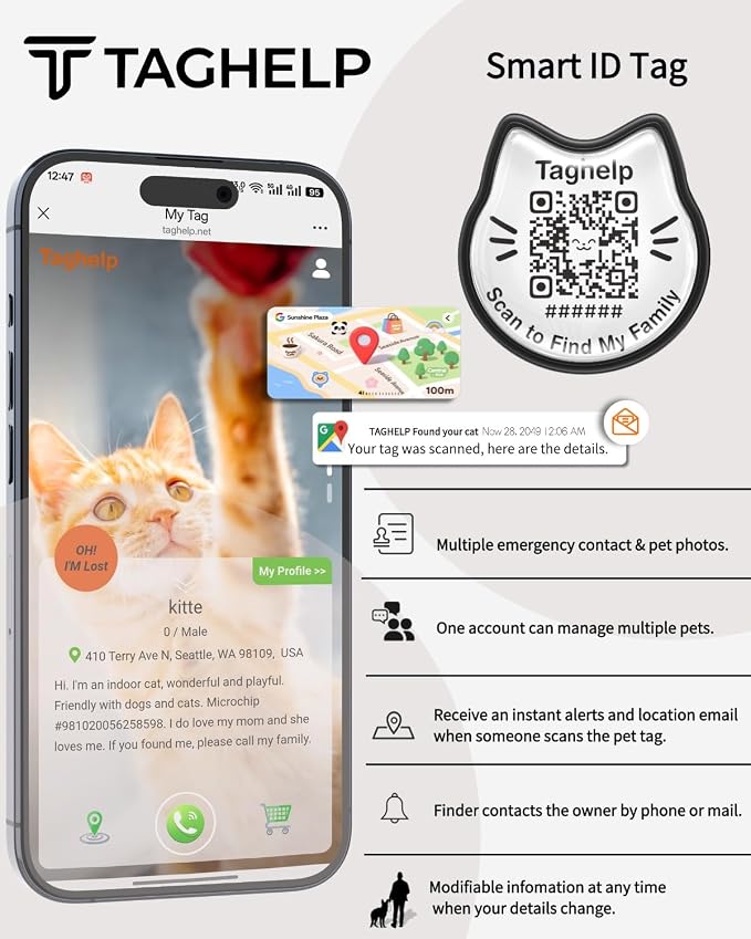 QR Code Cat Collar with Breakaway Safety Buckle, Adjustable Cotton Kitten - Image 9