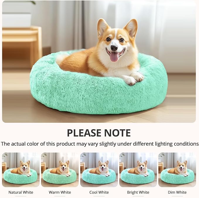 JOLLYVOGUE Calming Dog Bed Medium Size Dog, 31in Donut Washable Medium Pet Bed - Image 8