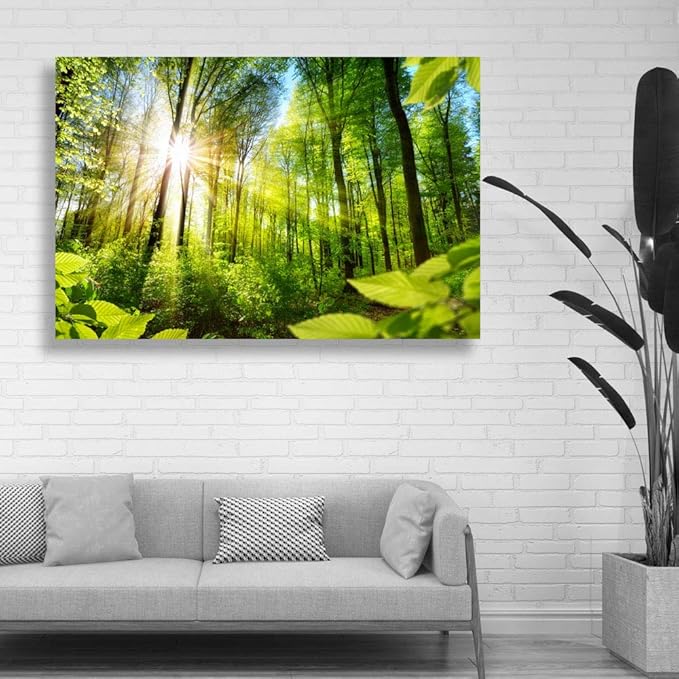 SIGNWIN-Canvas Wall Art-Sunshine in The Forest -Canvas Prints Home Artwork Decoration for Living Room,Bedroom - 24x36 inches
