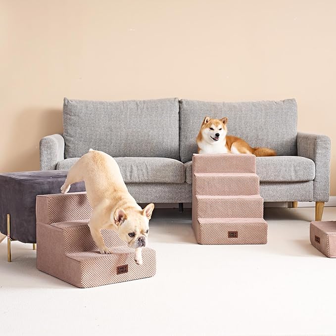 EHEYCIGA Dog Stairs for Small Dogs 13.5" H, 3-Step Dog Steps for Couch Sofa and - Image 4
