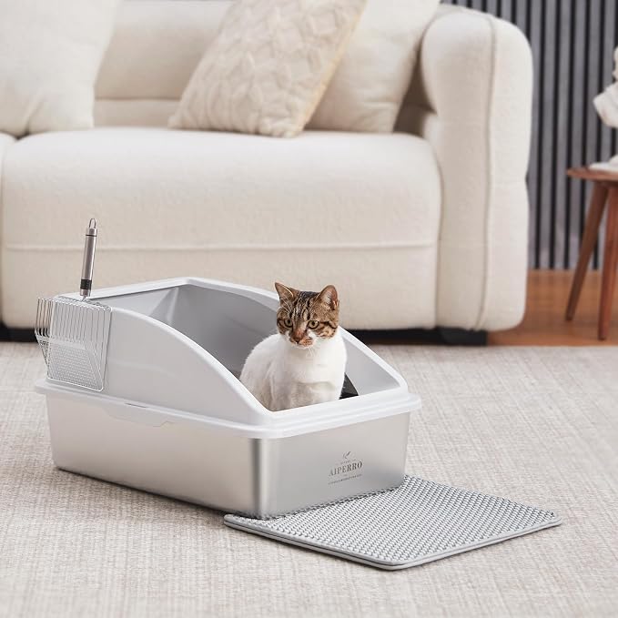 Stainless Steel Litter Box | XL Enclosed Cat Litter Boxes - Image 9