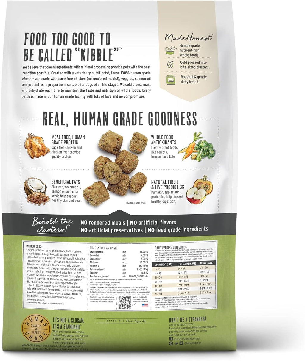The Honest Kitchen Whole Food Clusters Grain Free Chicken Dry Dog Food, 20 lb Bag