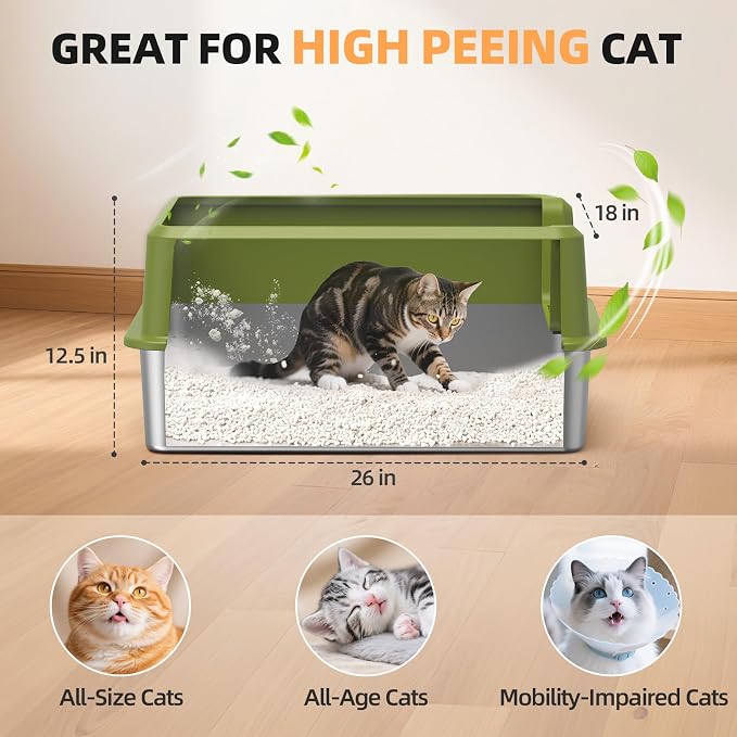WoofiGo Enclosed Stainless Steel Cat Litter Box - Image 2