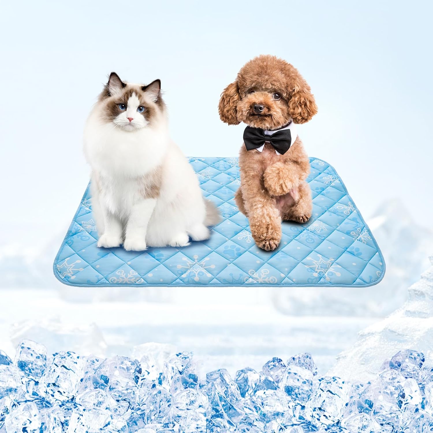 Homimp Dog Cooling Mat, 19.5" x 27.5" Thicken Self-Cooling Mat for Dog&Cat,Internal Waterproof& Endothermic,Washable Pet Ice Cool Pad Blanket,Pet Sleeping Pad for Indoor Outdoor in Summer, Non-Toxic
