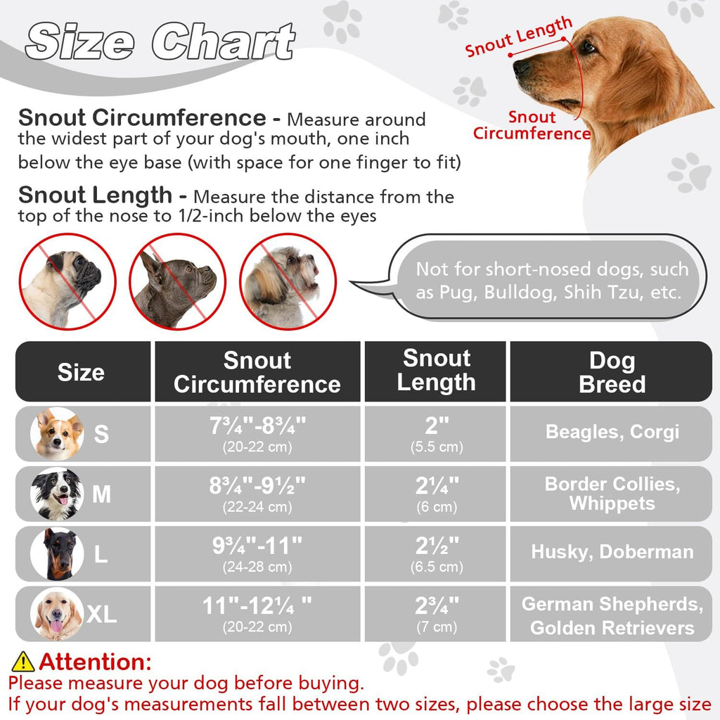 Dog Muzzle, Soft Air Mesh Muzzle for Small Medium Large Dogs Anti Biting Barking Chewing Scavenging, Breathable Adjustable Loop Pets Muzzle with Front Opening Design Allows Panting Drinking (Black,L)
